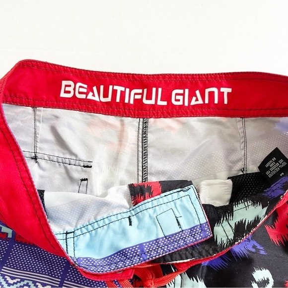 BEAUTIFUL GIANT Men’s Leopard Aztec Print Surf Shorts - Medium - Picture 3 of 7